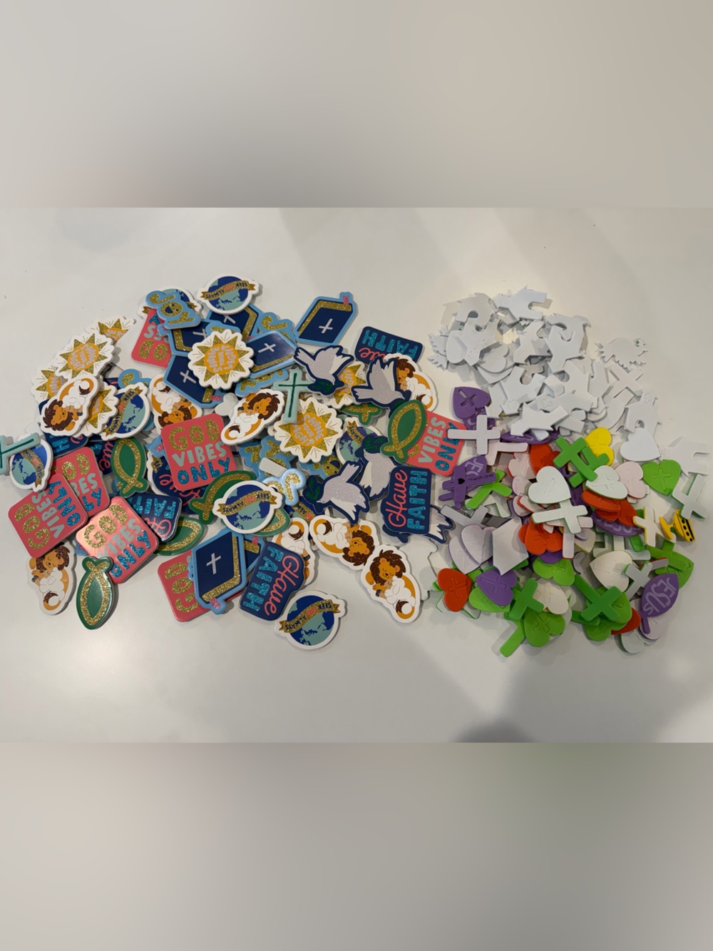 Large collection of Christian foam stickers